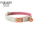 SMALL SIZE DOG & CAT COLLAR - PEA GREEN WITH PINK