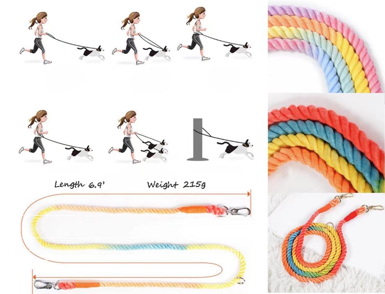 HANDS FREE DOG ROPE LEASH - OMBRE DARK PURPLE