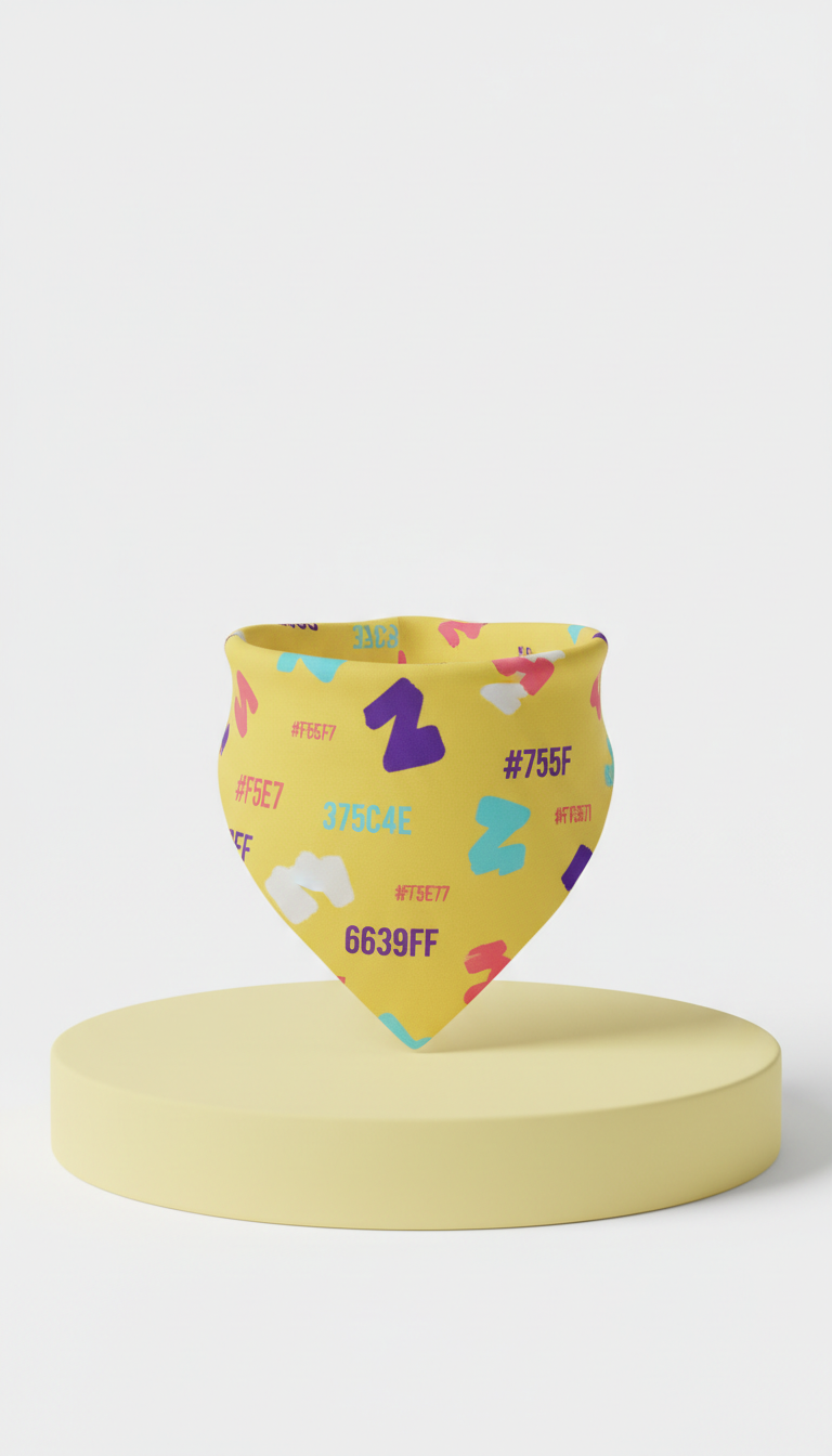 Sunshine Yellow Graphic Print Pet Bandana