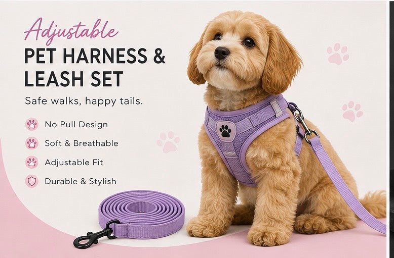 Adjustable Pet Harness & Leash Set