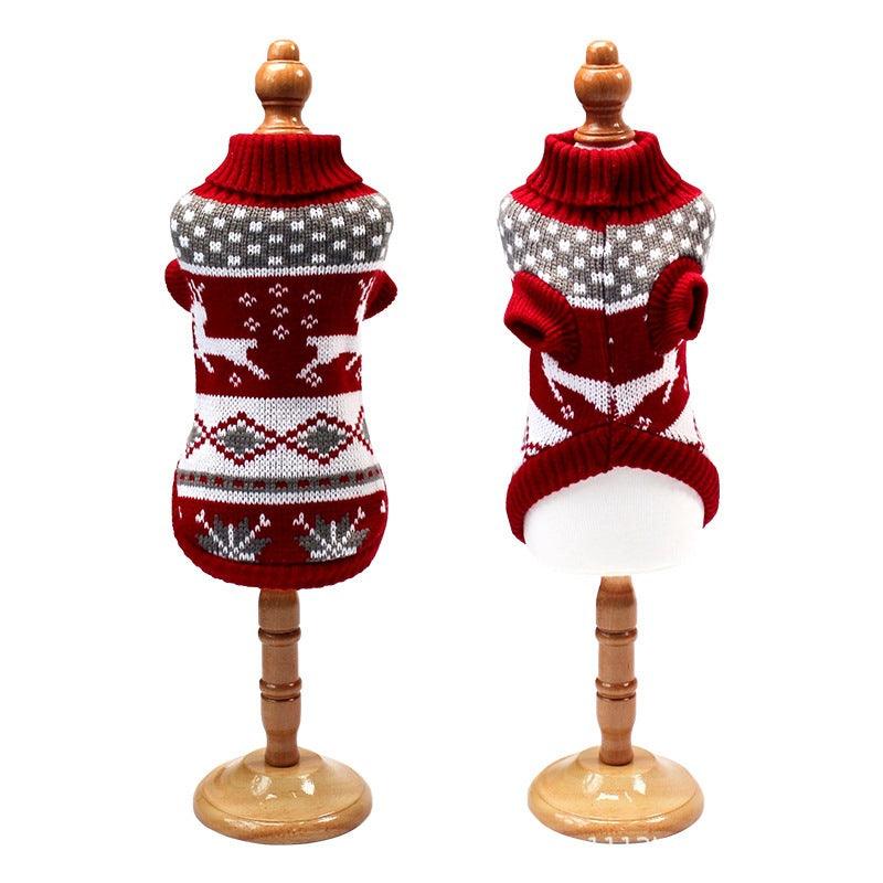 Festive Reindeer Print Christmas Dog Sweater
