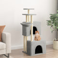 Vidaxl cat furniture with sisal scratching posts 122 cm light gray