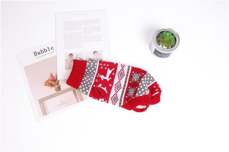Festive Reindeer Print Christmas Dog Sweater