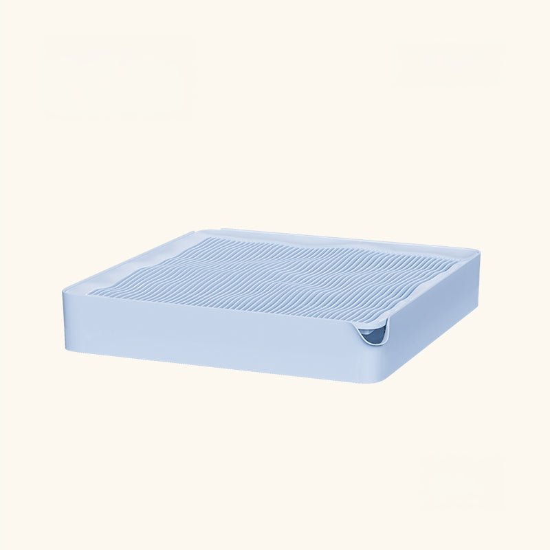 Curved Wave Cat Litter Trapping Mat with Non-Slip Base