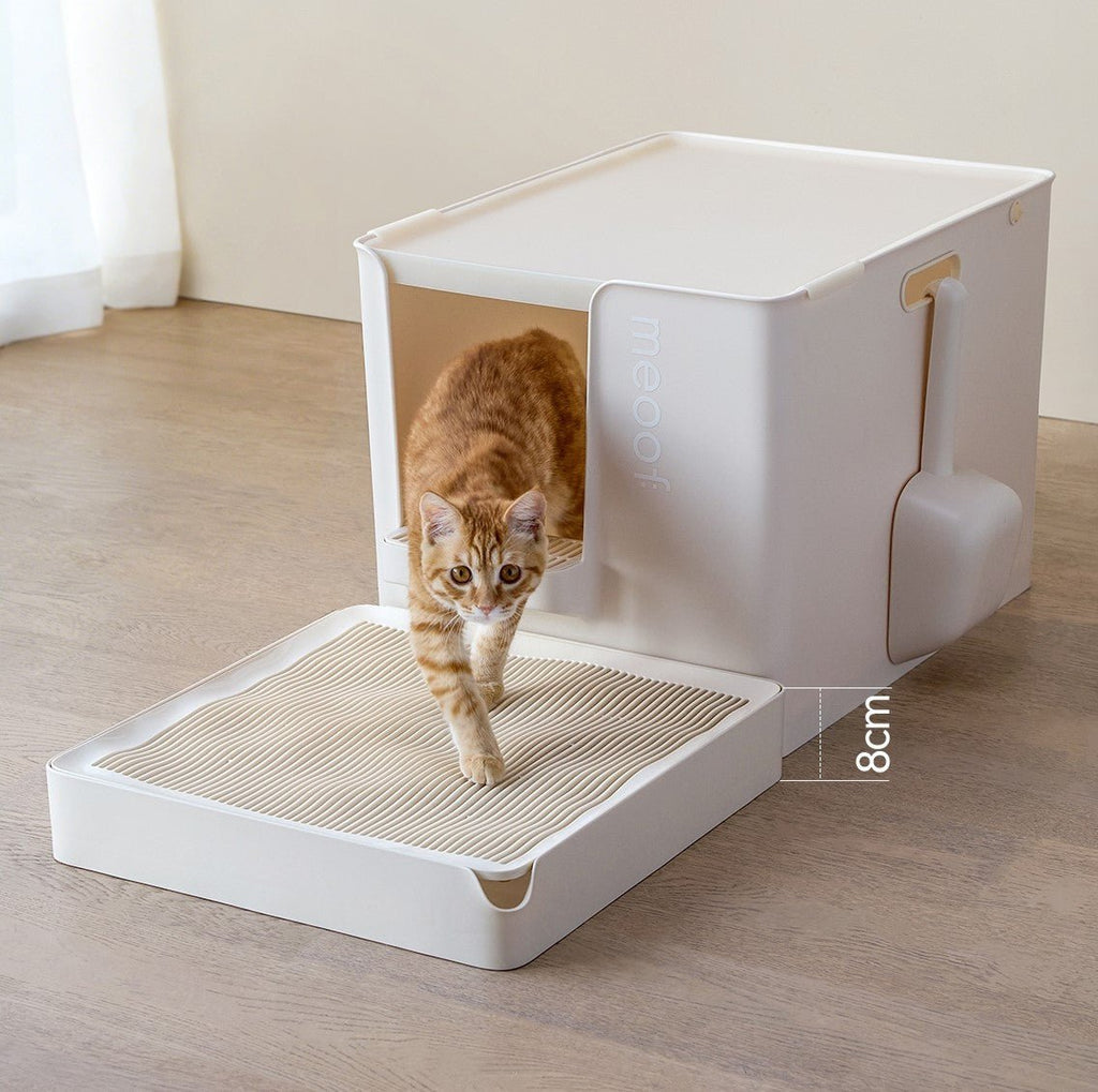 Curved Wave Cat Litter Trapping Mat with Non-Slip Base